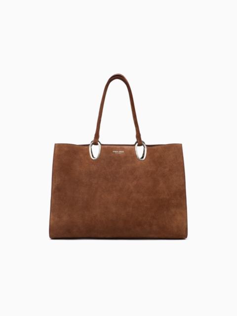 GIORGIO ARMANI MEDIUM SUEDE SHOPPER BAG
