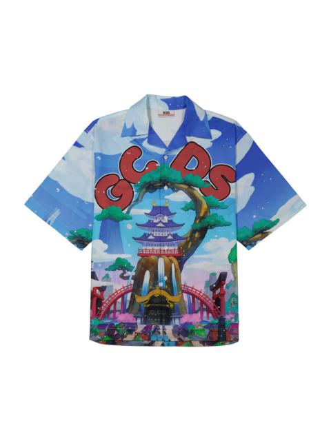 GCDS GCDS Men's One Piece Land Of Wano Graphic Bowling Shirt