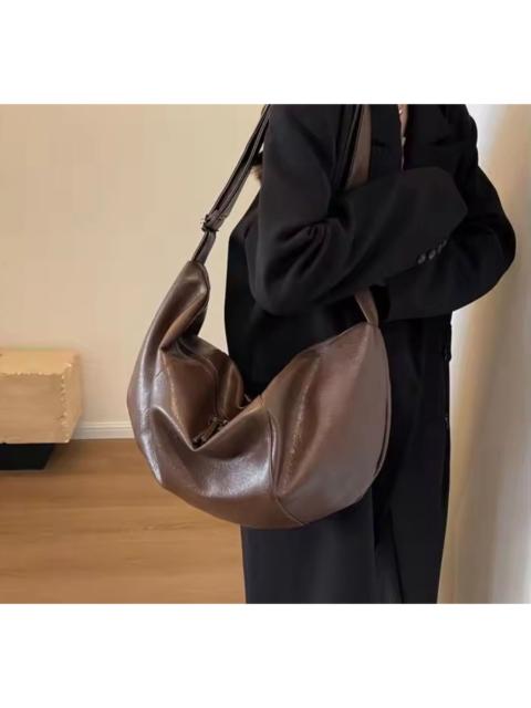 Other Designers Vintage - Stylish Black Leather Shoulder Bag | Trendy Hobo Style