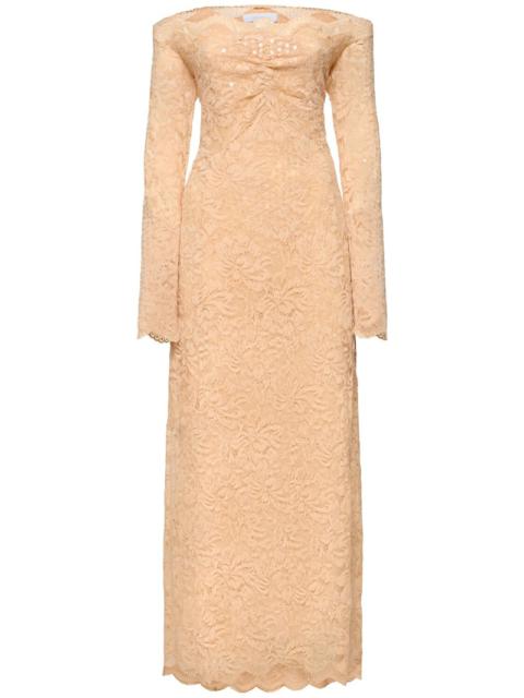 rabanne Sequined dentelle brodé long dress