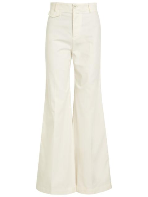 Chloé Chloe Flared-leg Canvas Trousers