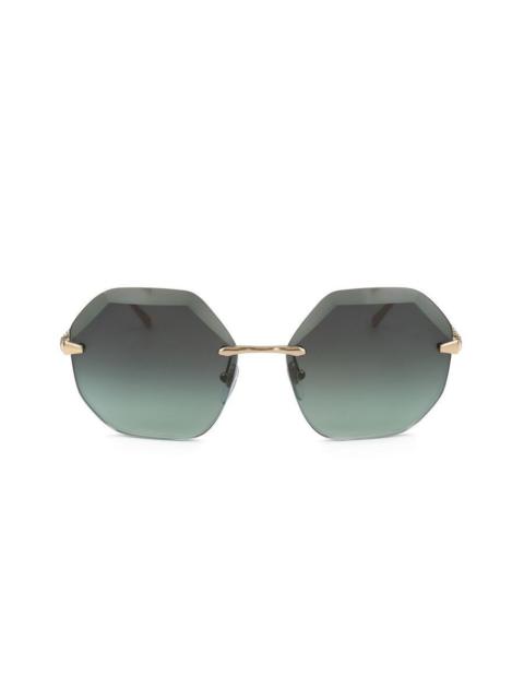 BVLGARI Bvlgari Ladies Gold Tone Geometric Sunglasses 0BV6187K-278/2A-4