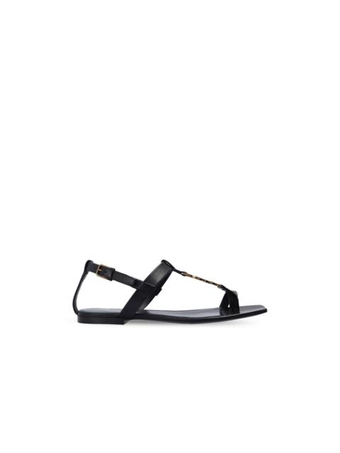 SAINT LAURENT SAINT LAURENT Cassandra Black Flat Sandals New & Authentic (