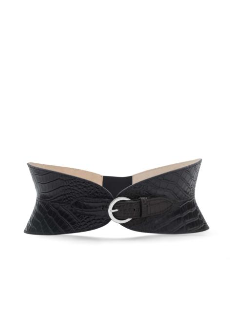 L'AGENCE Alexandra Croc-Embossed Corset Belt