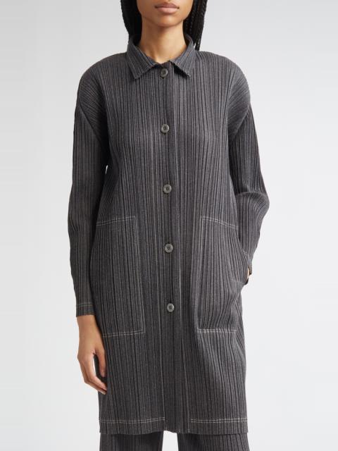 Pleats Please Issey Miyake Pleats Please Issey Miyake Trompe l'Oeil Pleated Shirt Jacket in Black at Nordstrom