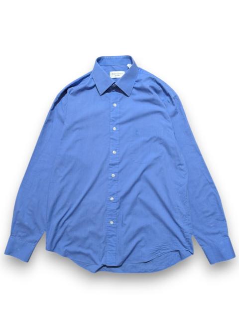 SAINT LAURENT YSL Vintage Logo Shirt Long Sleeve Button Up Blue 15 1/2 39