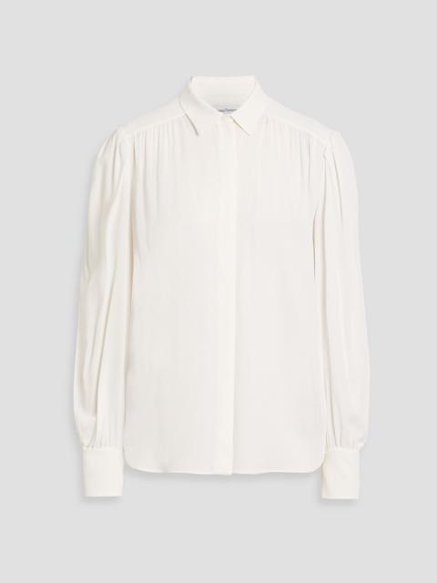 Another Tomorrow Gathered crepe blouse