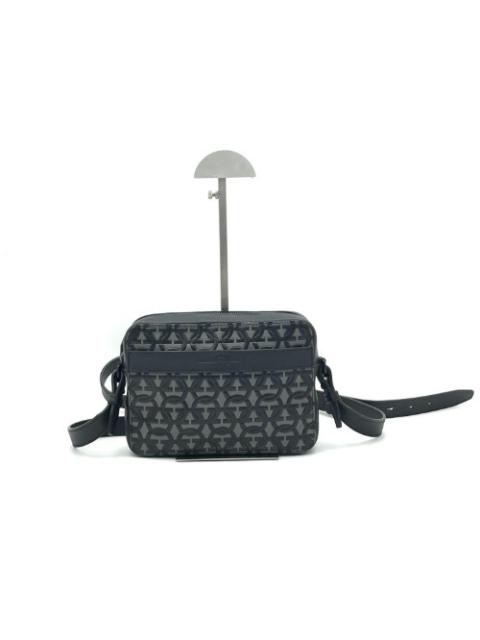 FERRAGAMO Ferragamo Black Leather Full Gancini Crossbody Bag