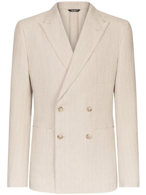 Dolce & Gabbana pinstriped linen blazer