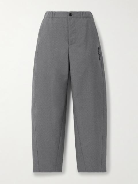 Marni Cropped Embroidered Wool Straight-leg Pants