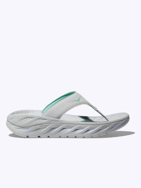 HOKA Women's Ora Recovery Flip Shoes in Cosmic Grey/Seafoam