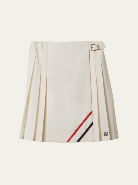 Miu Miu Buckle Pleated Mohair Skirt