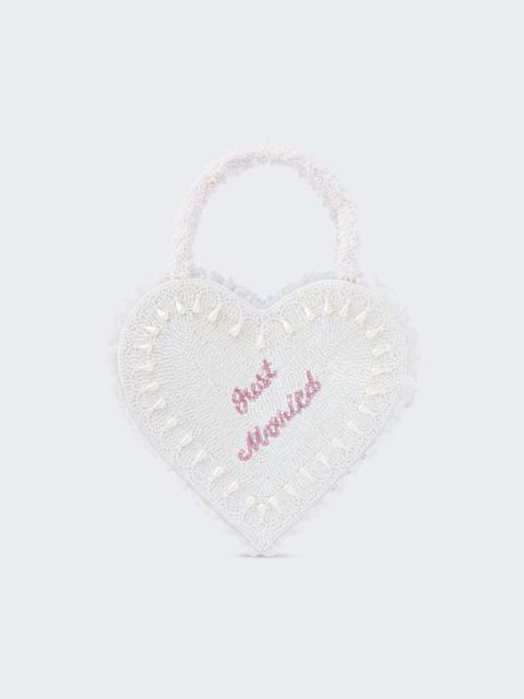 CLIO PEPPIATT Just Married Heart Bag Pink Embroidery