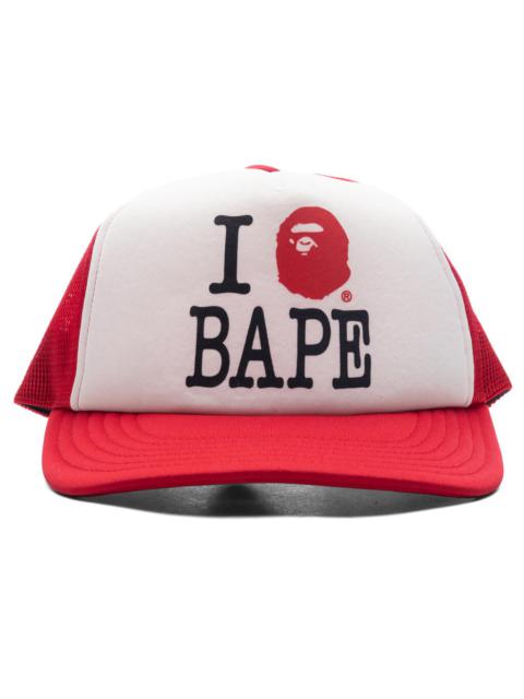 I LOVE BAPE MESH CAP - RED