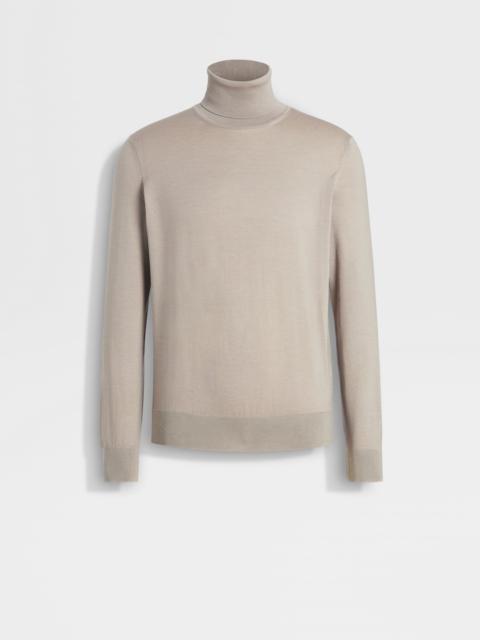 ZEGNA LIGHT TAUPE CASHSETA TURTLENECK
