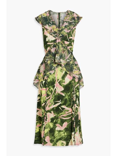 3.1 Phillip Lim Ruffled floral-print georgette and crepe midi dress