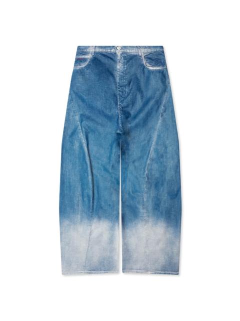 Marni GARMENT DYED FLOCK DENIM TROUSERS - IRIS BLUE