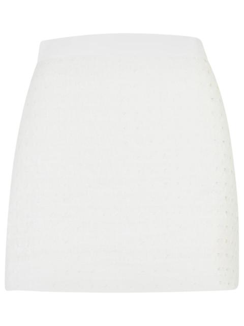 CASABLANCA Casablanca White Cotton Blend Miniskirt