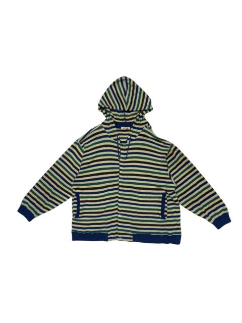 Other Designers Issey Miyake Stripe Hoodie Snap Button Wool Jacket