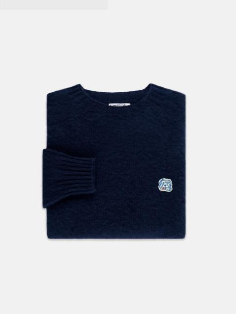 J. PRESS MADE-IN-SCOTLAND NAVY SHAGGY DOG ICON SWEATER  - TRIM FIT