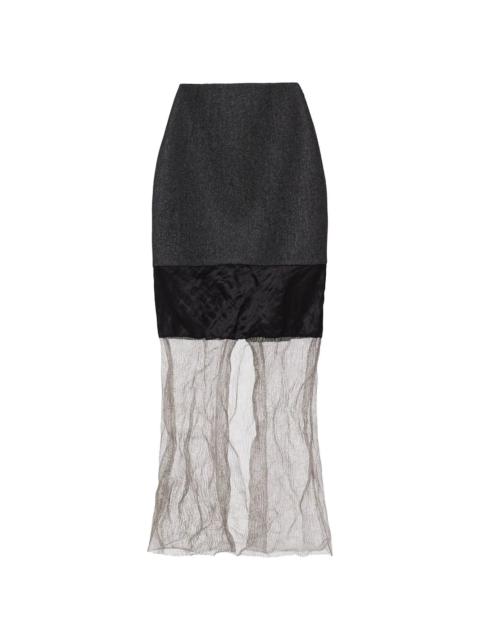 Prada wool mesh midi skirt