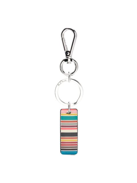 Paul Smith Signature Stripe Tag keyring