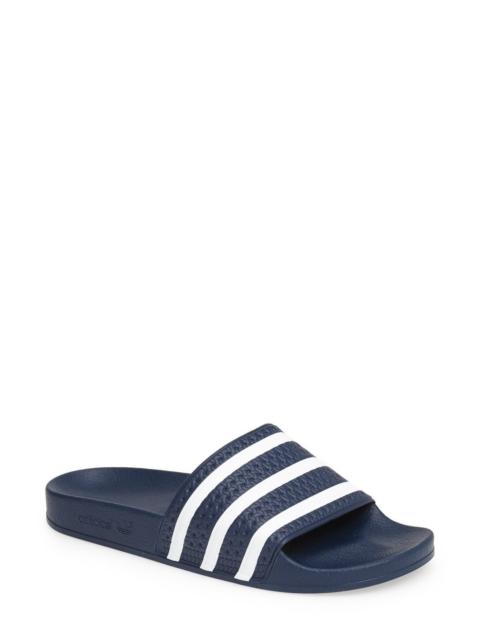 adidas adidas Adilette Stripe Sport Slide in Adiblu/whi at Nordstrom