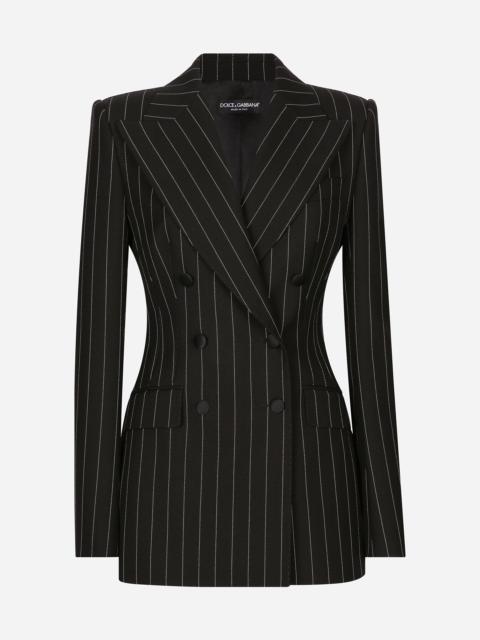 Dolce & Gabbana Double-breasted pinstripe wool Turlington jacket