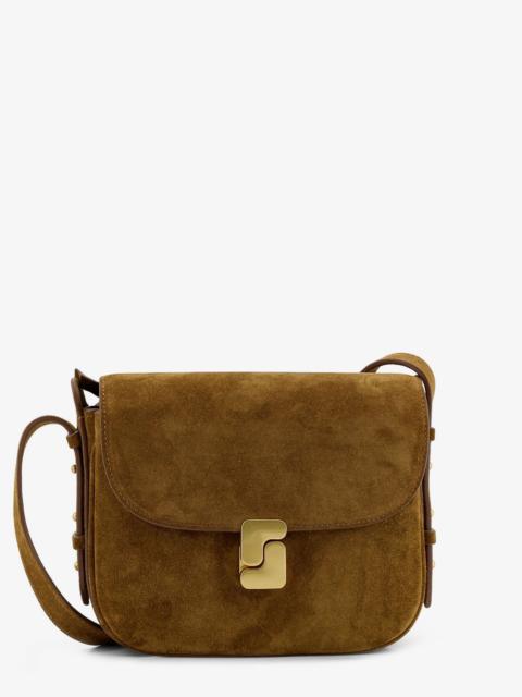 soeur Soeur Bellissima Mini Suede Crossbody Bag Brown