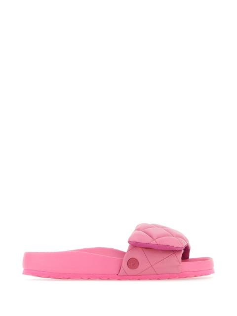 BIRKENSTOCK Pink leather Sylt Padded slippers