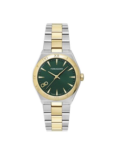 FERRAGAMO Ferragamo Vega Upper East Quartz Green Dial Ladies Watch SFZB00324