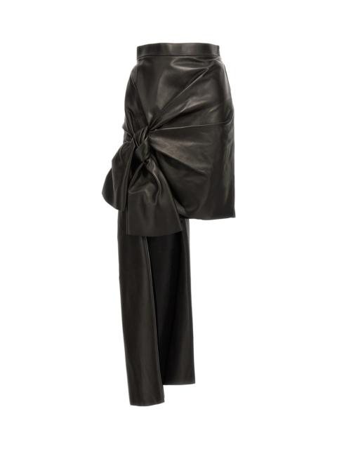 Alexander McQueen Leather Skirt With Maxi Bow