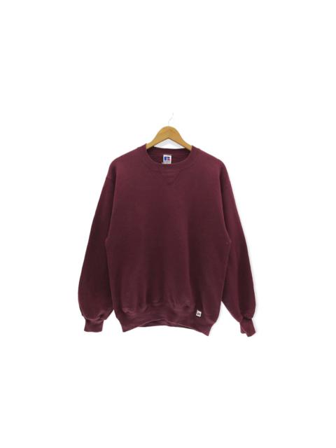 Other Designers Vintage 80s Plain Sweatshirt Maroon Russell