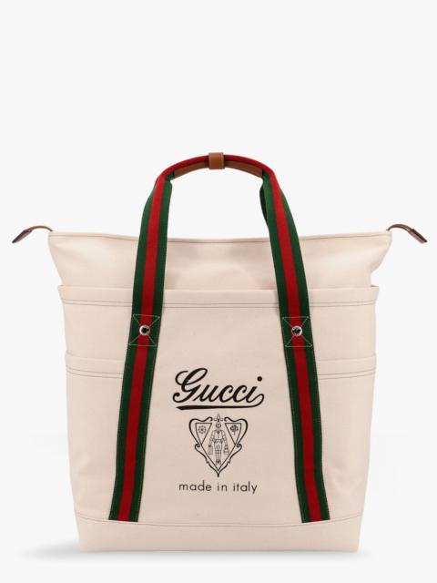 Gucci Canvas Shopping Bag With Web Details