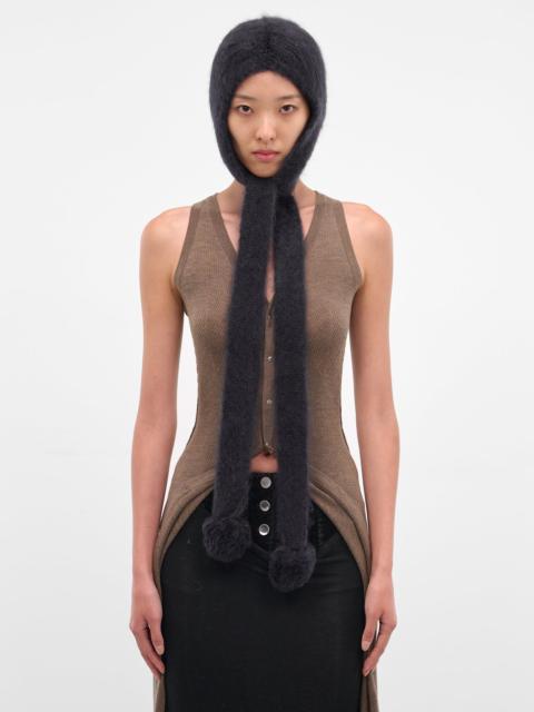 Acne Studios Black Mohair Earflaps Cap