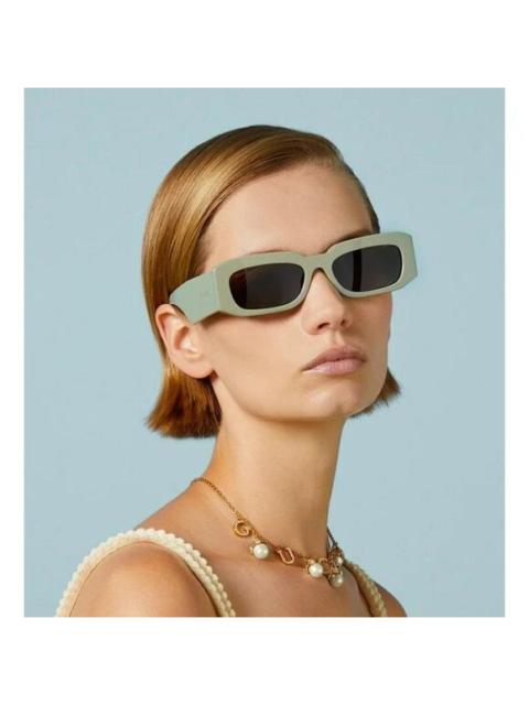 GUCCI NEW Gucci GG1426S 004 Solid Sage Brown Unisex Rectangle Sunglasses GG 1426S