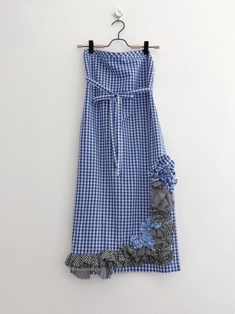 Comme Des Garçons Comme Des Garcons Blue White Plaid Ruffle Wrap Cotton Skirt