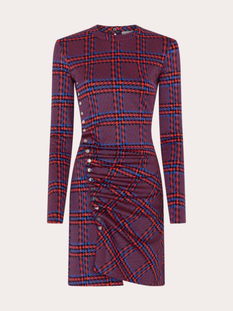 rabanne Gathered Printed Crepe Mini Dress