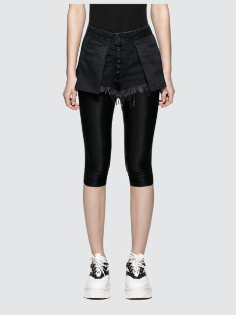 Unravel STONEWASH DENIM CHOP REVERSIBLE LEGGINGS