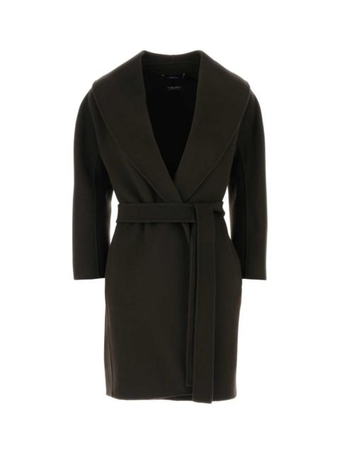 'S Max Mara S Maxmara Women Dark Brown Wool Messi Coat