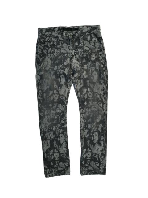 Other Designers Distressed Denim - JAPAN MADE Schlüssel All Over Print Denim Pant Rare