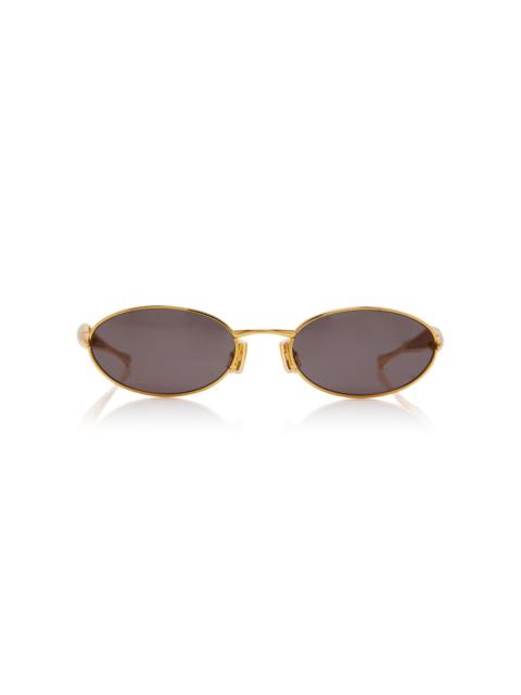 Bottega Veneta Sardine Metal Sunglasses gold