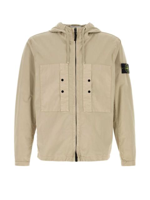 Stone Island Men Beige Stretch Cotton Jacket
