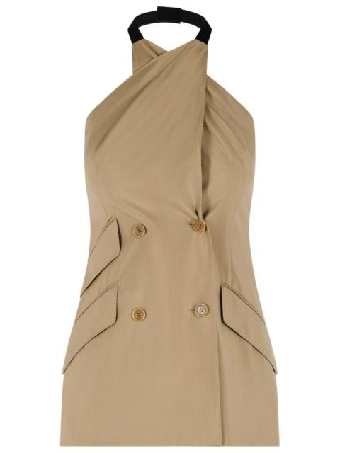 Max Mara Max Mara 'NURAGHE' Sleeveless Jacket In Camel Wool And Silk Poplin