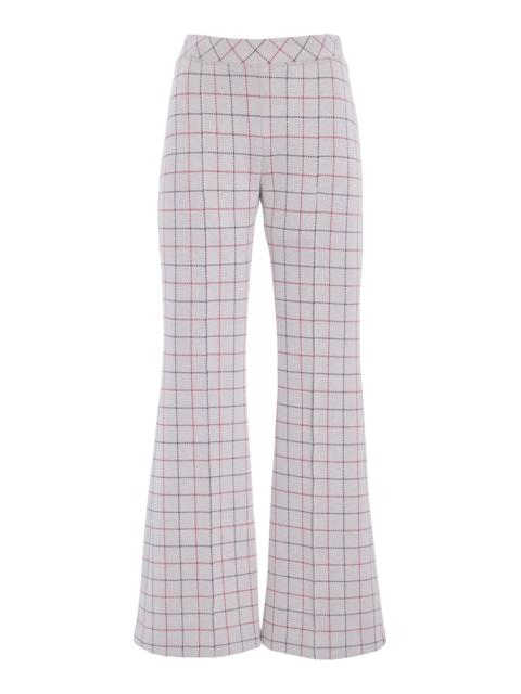 ROSETTA GETTY Checked Cropped Flared Pants multi