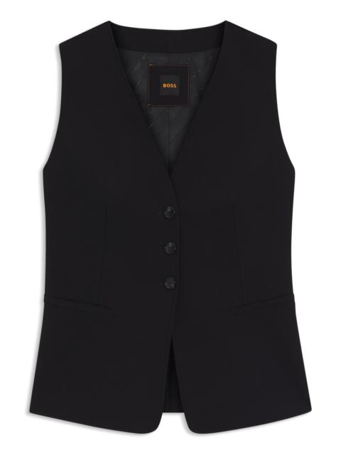 BOSS ADJUSTABLE WAISTCOAT IN STRETCH CREPE