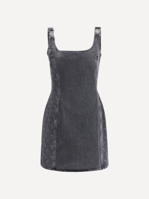 Marine Serre Moon Laser Denim Sleeveless Mini Dress