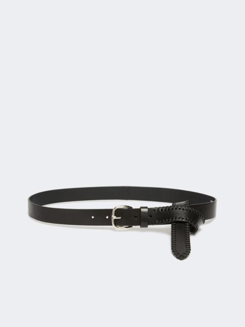 WEEKEND Max Mara Leather belt with tip - BLACK