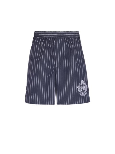 Balmain Striped poplin pyjama shorts