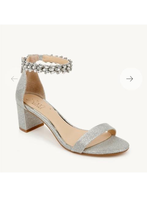 Other Designers New! Jewel Badgley Mischka Bradley‎ Embellished Silver Evening Shoe Sz 7